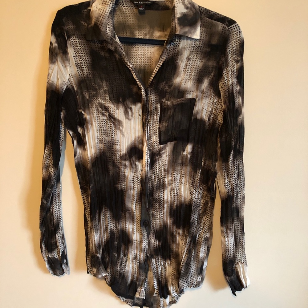 Rock and Republic Black and White Dress Shirt